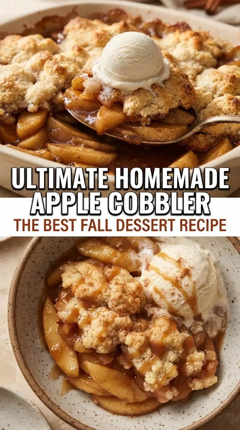 Apple Cobbler with a golden biscuit-like topping