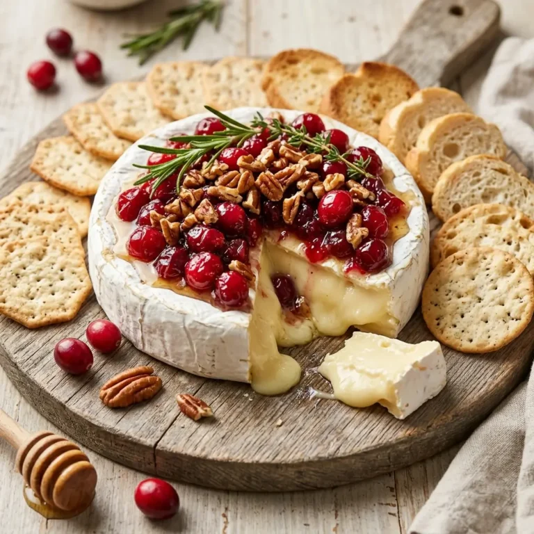 Baked Brie with Cranberries and Pecans