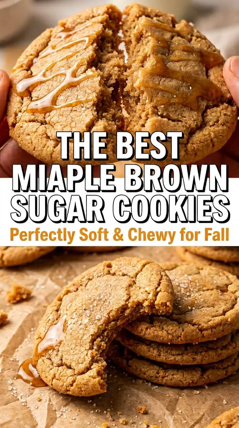 Chewy Maple Brown Sugar Cookies with crisp edges on a baking sheet