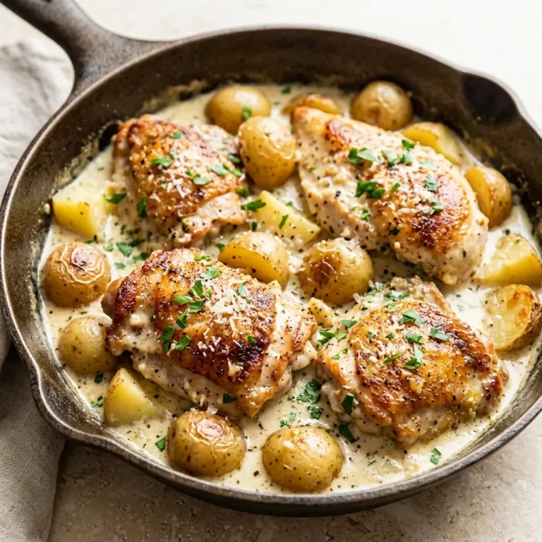 Creamy Garlic Parmesan Chicken and Potatoes