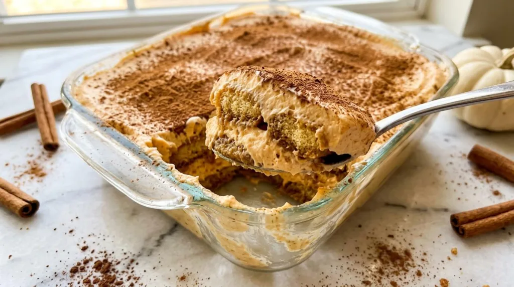 Creamy Pumpkin Spice Tiramisu (Easy No-Bake Recipe)