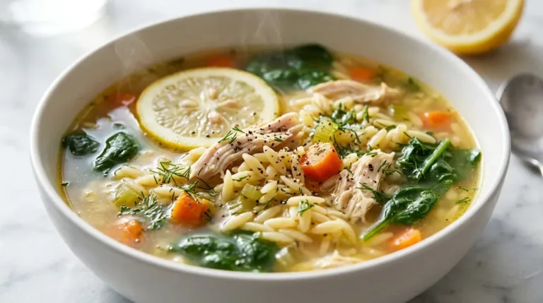 Lemon Chicken Orzo Soup (Light & Comforting)