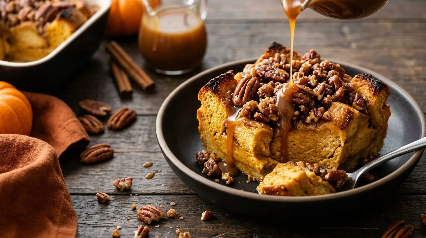 Pumpkin-Praline-Bread-Pudding-featured