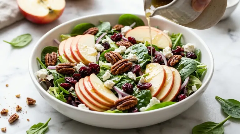 Apple Cranberry Pecan Salad (Maple Dressing)