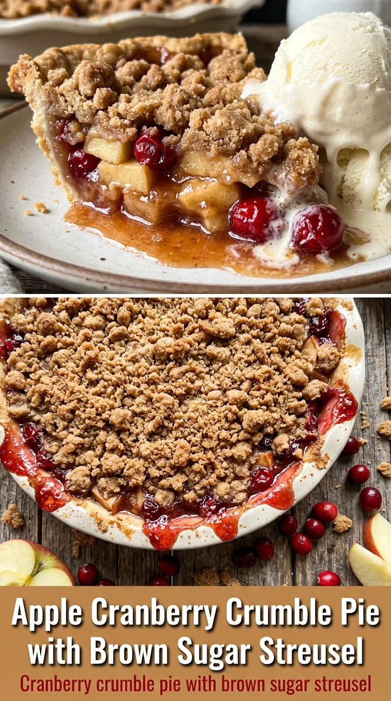 apple cranberry crumble pie - recipe photo