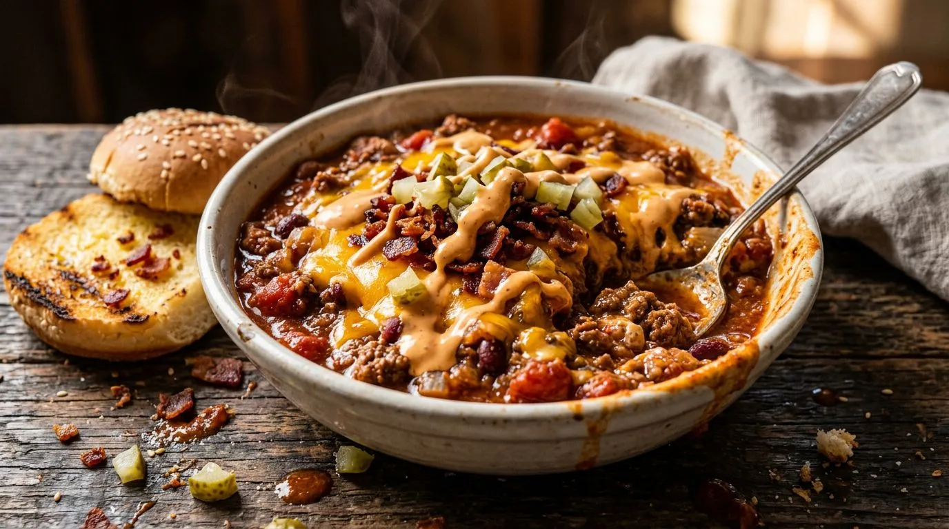 Bacon Cheeseburger Chili - homemade recipe