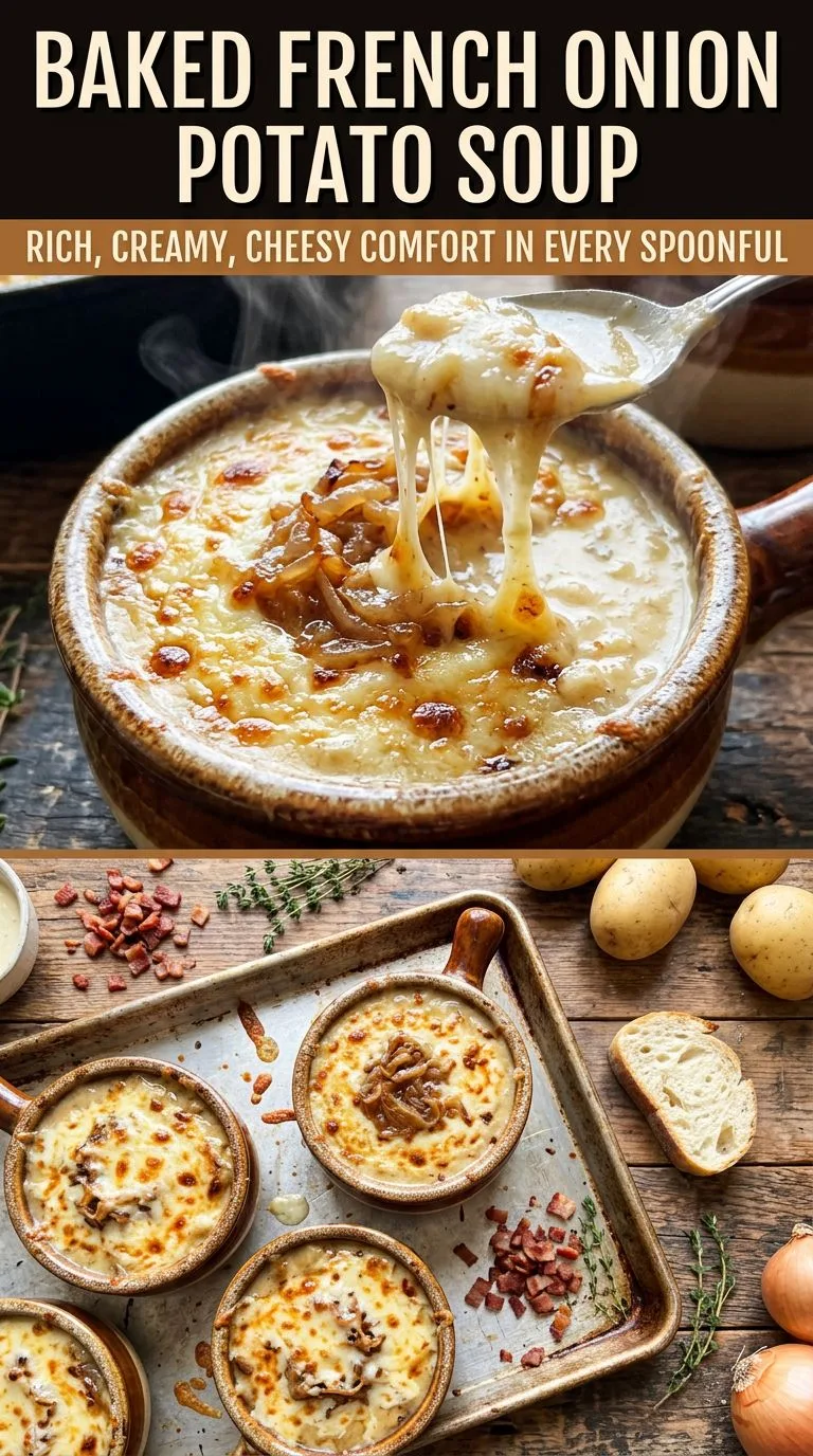 French onion potato soup - recipe photo