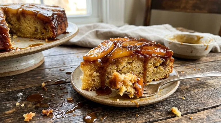 Caramel Apple Upside Down Cake with Brown Sugar Glaze