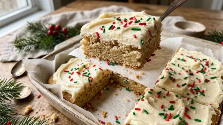 Christmas Sugar Cookie Bars with Vanilla Buttercream Frosting