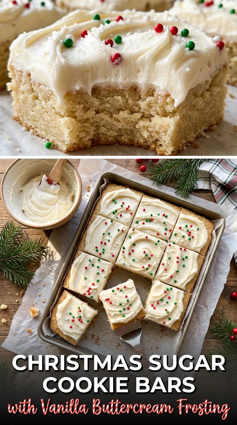 Christmas sugar cookie bars - recipe photo