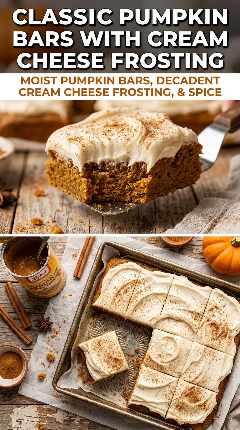 pumpkin bars with cream cheese frosting - recipe photo