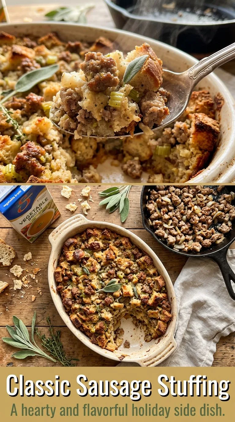 classic sausage stuffing - recipe photo