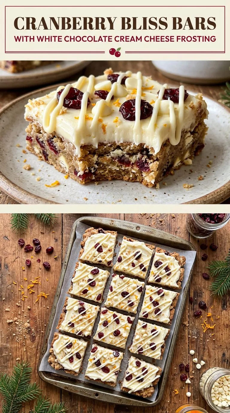 cranberry bliss bars - recipe photo