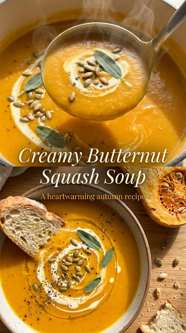 creamy butternut squash soup - recipe photo