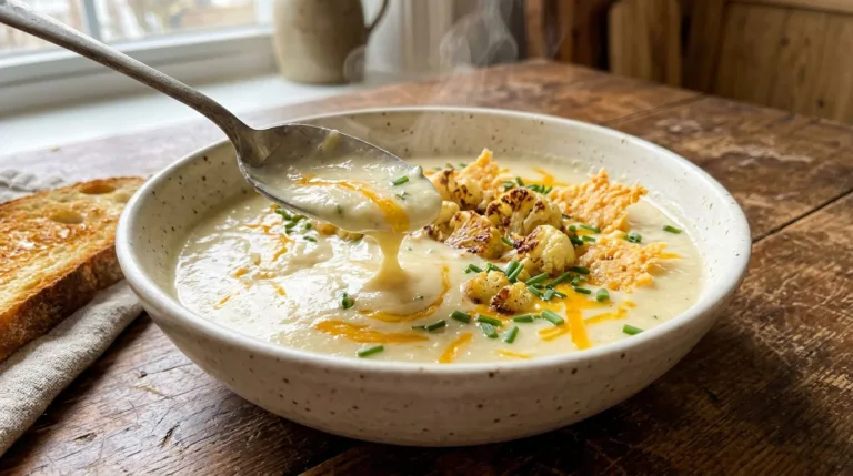 Creamy Cauliflower Cheese Soup Recipe – Easy & Delicious
