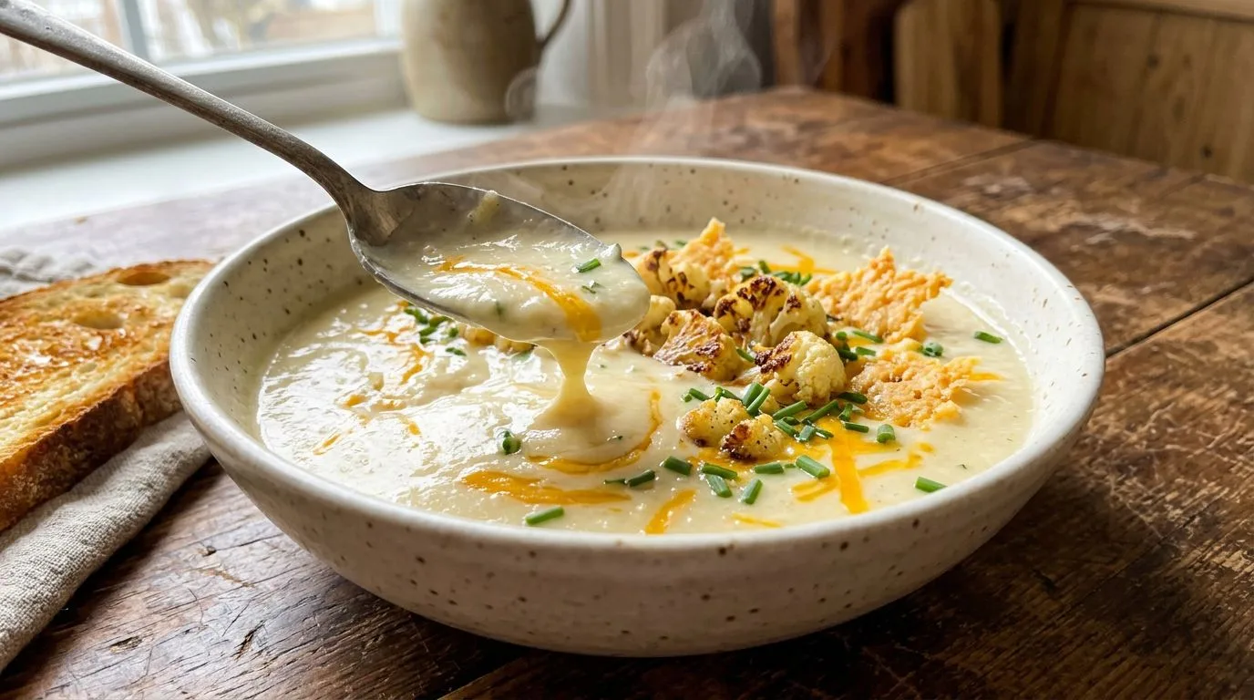 Creamy Cauliflower Cheese Soup - homemade recipe