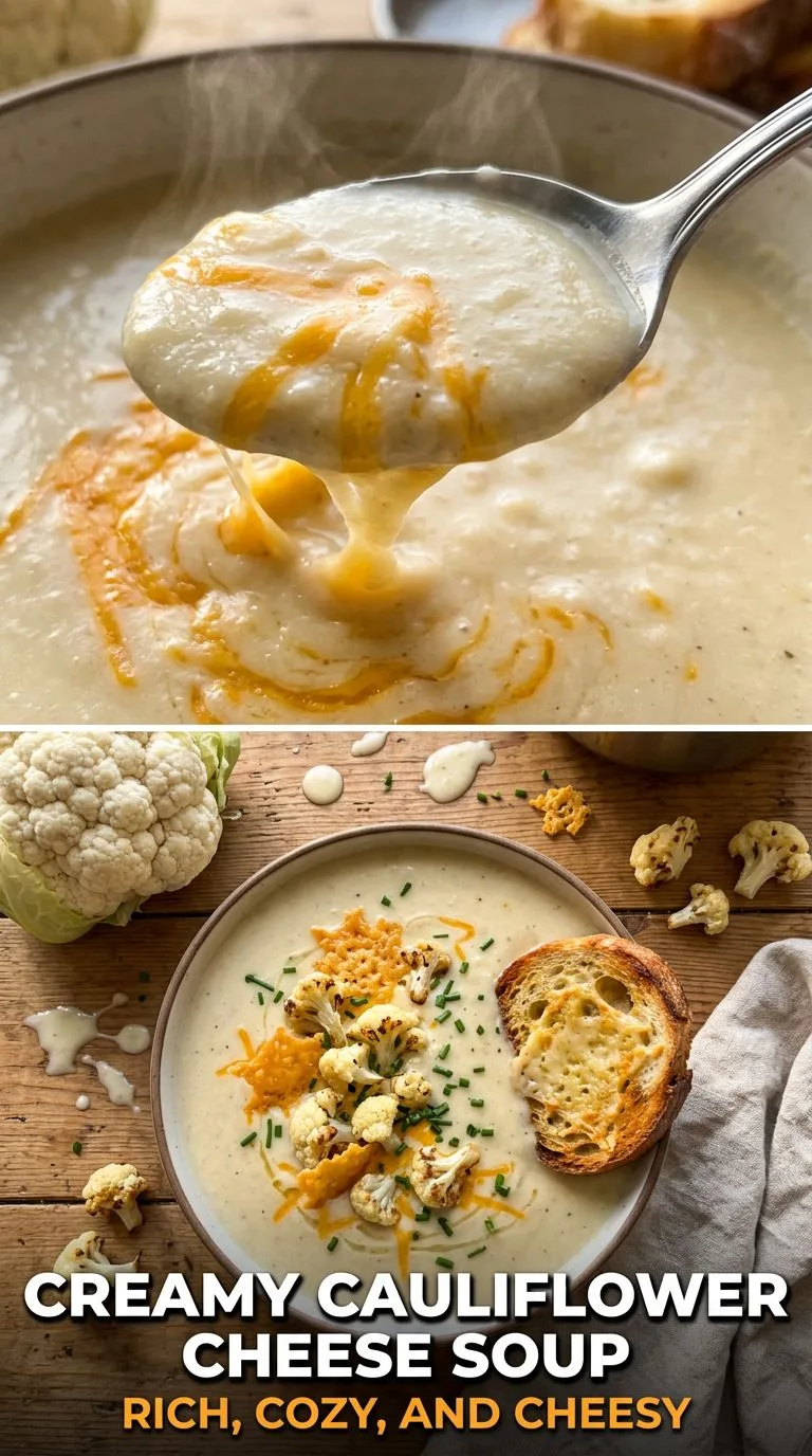 creamy cauliflower cheese soup - recipe photo