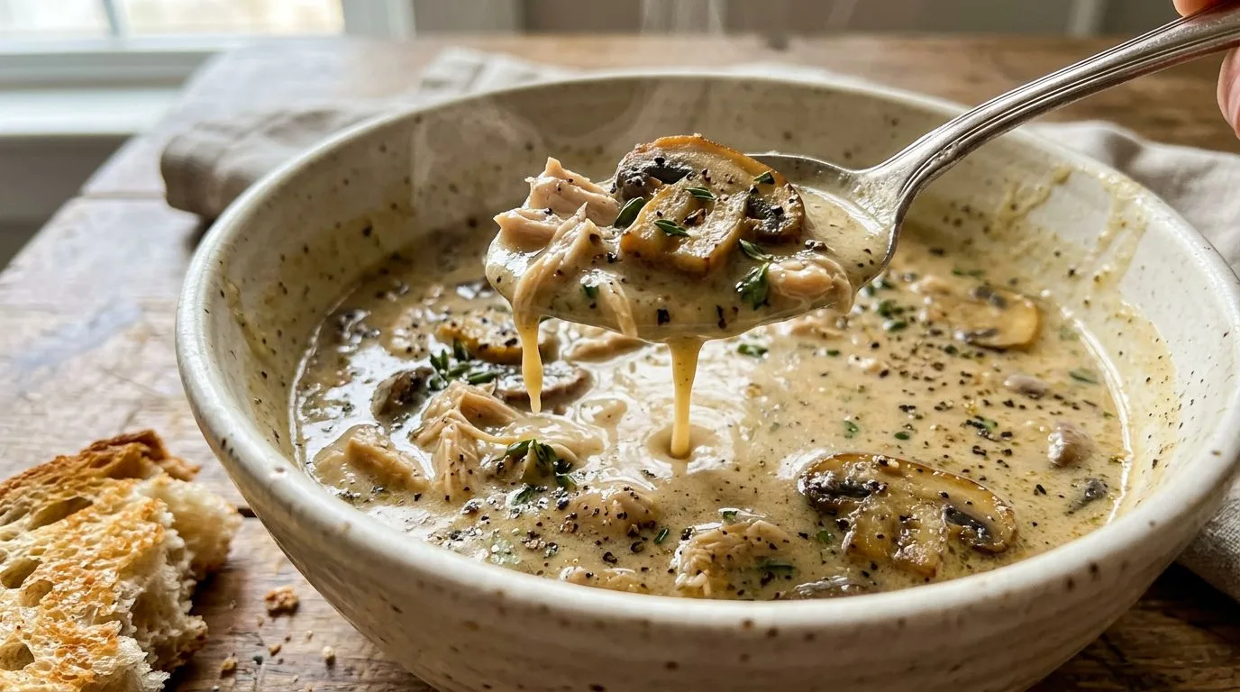Creamy Chicken and Mushroom Soup - homemade recipe