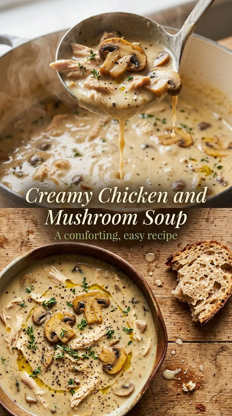 creamy chicken and mushroom soup - recipe photo