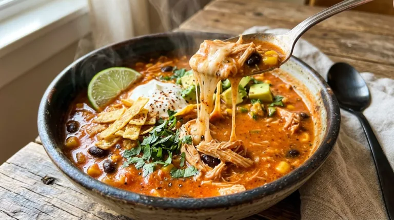 Creamy Chicken Enchilada Soup Recipe – Easy & Delicious