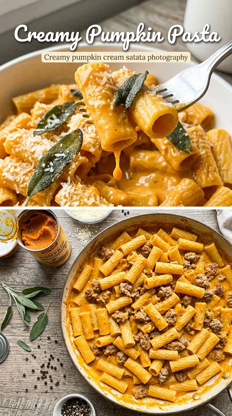 creamy pumpkin pasta - recipe photo