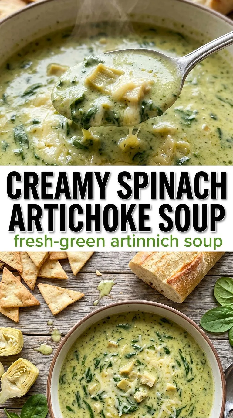 creamy spinach artichoke soup - recipe photo