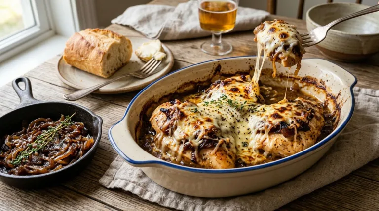French Onion Chicken Bake Recipe – Easy & Comforting