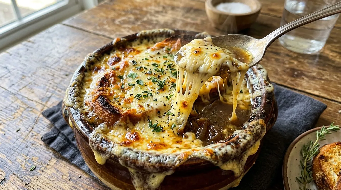 French Onion Soup with Gruyere Cheese - homemade recipe