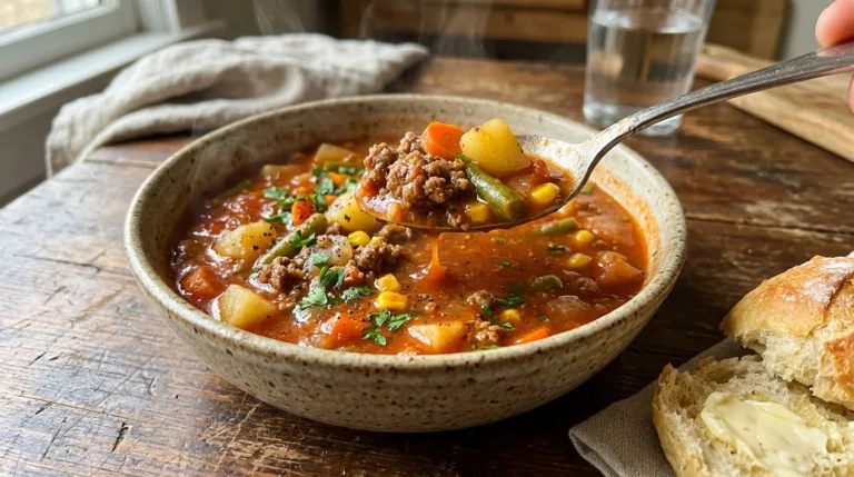 Hearty Hamburger Vegetable Soup Recipe (One-Pot Meal)