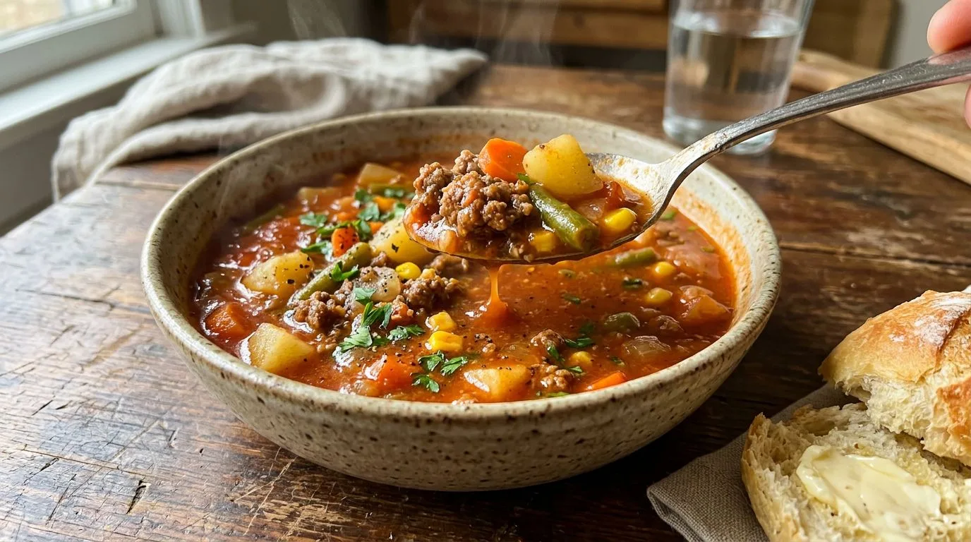 Hearty Hamburger Vegetable Soup - homemade recipe