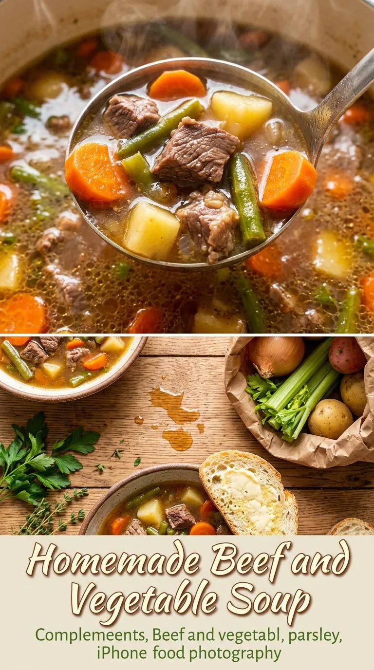homemade beef and vegetable soup - recipe photo