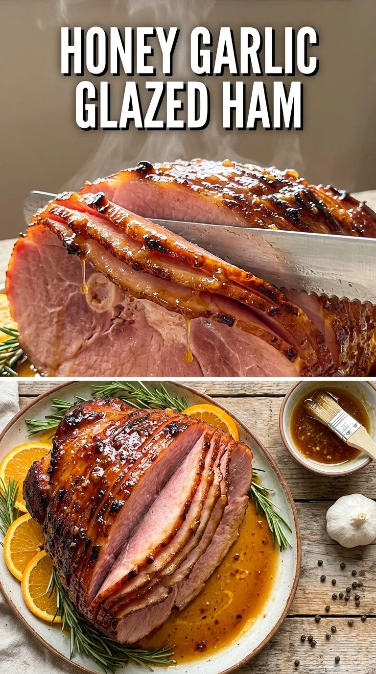 honey garlic glazed ham - recipe photo