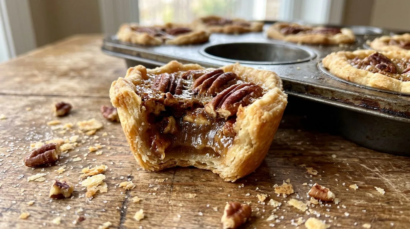 Mini Pecan Pies with Buttery Homemade Pie Crust - homemade recipe