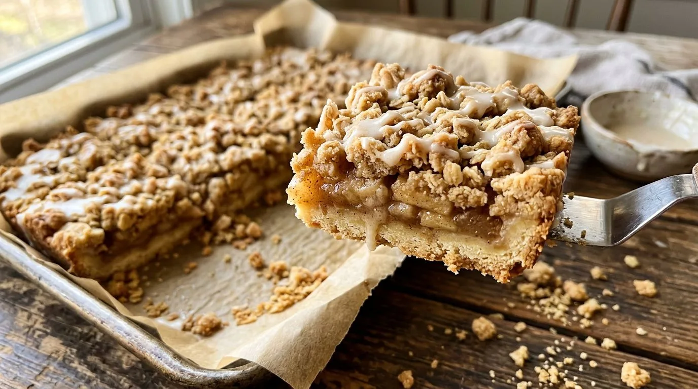 Old-Fashioned Apple Pie Bars with Buttery Streusel Topping - homemade recipe