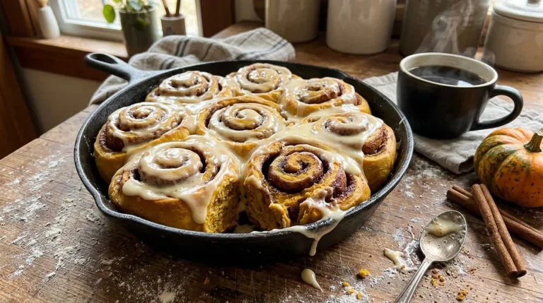 Pumpkin Cinnamon Rolls with Cream Cheese Frosting