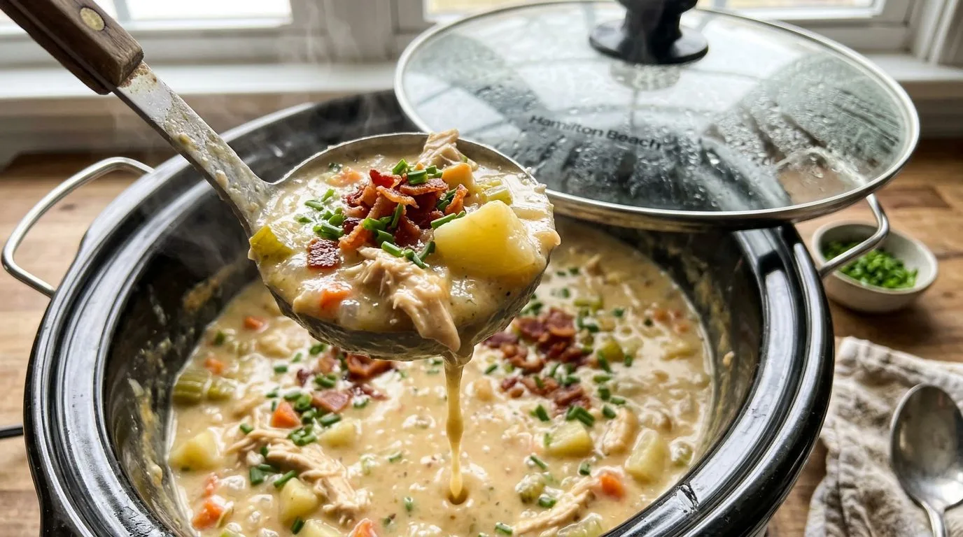 Slow Cooker Creamy Chicken and Potato Soup - homemade recipe