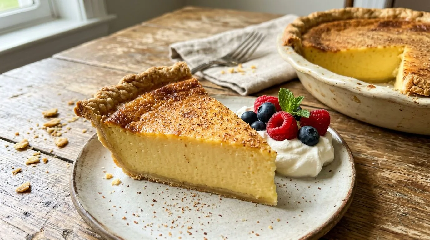 Southern Buttermilk Pie with Golden Custard Filling - homemade recipe