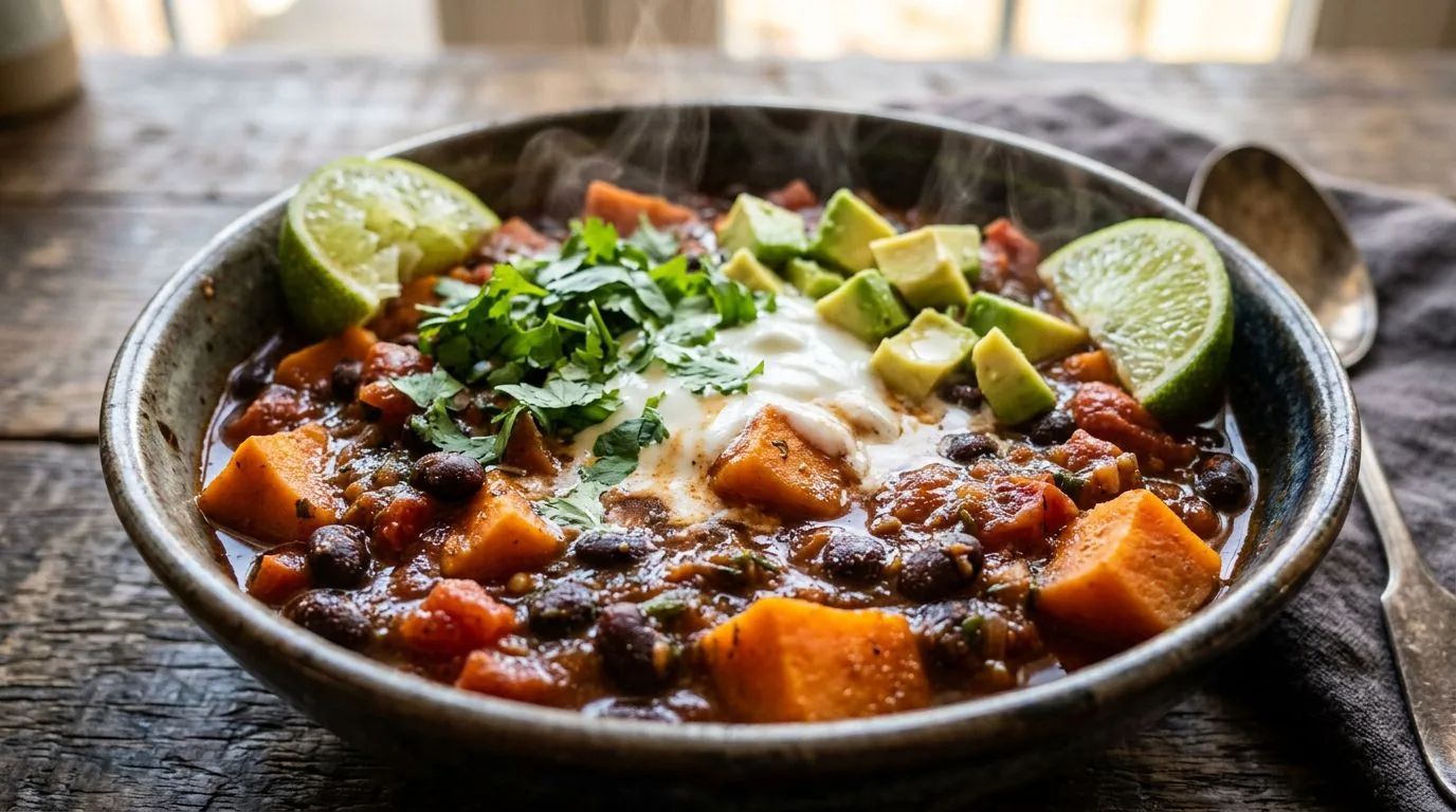 Sweet Potato Black Bean Chili - homemade recipe